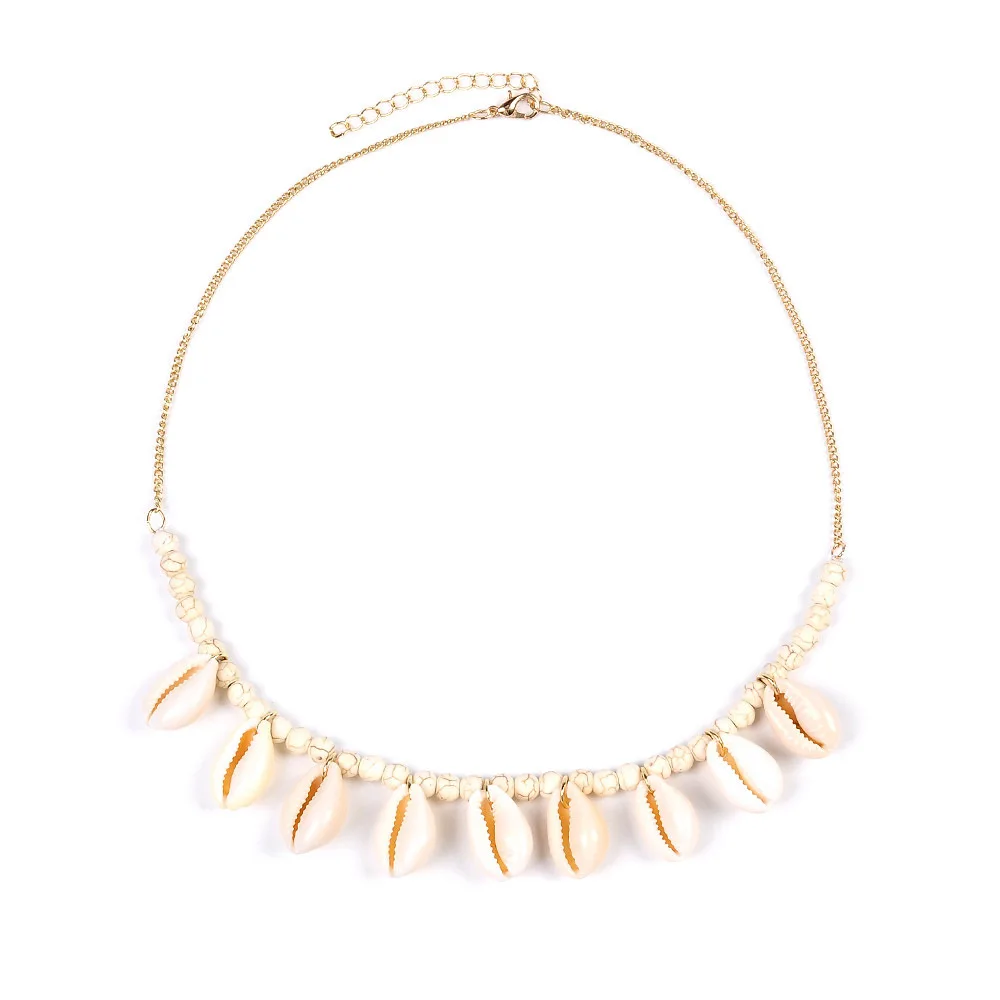 Bohemian Beaded Clavicle Chain Natural Shell Tassel Pendants Short Necklace Female 2019 Fashion Jewelry Statement Necklaces Hot | Украшения