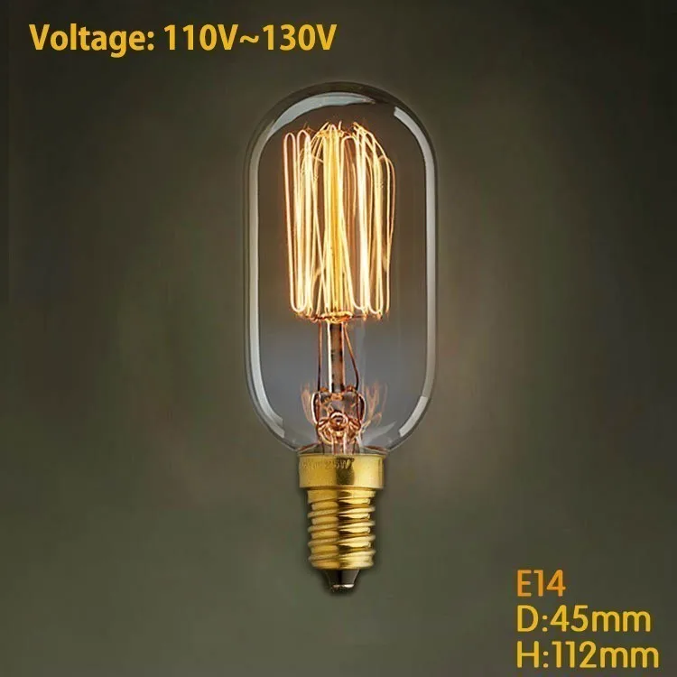 T45 E14 110V Винтаж Ретро E14 Edison спиральная лампа накаливания светильник лампы накаливания для подвесные светильники Гостиная Спальня 220V Новинка приспособление - Цвет: T45 E14 110V
