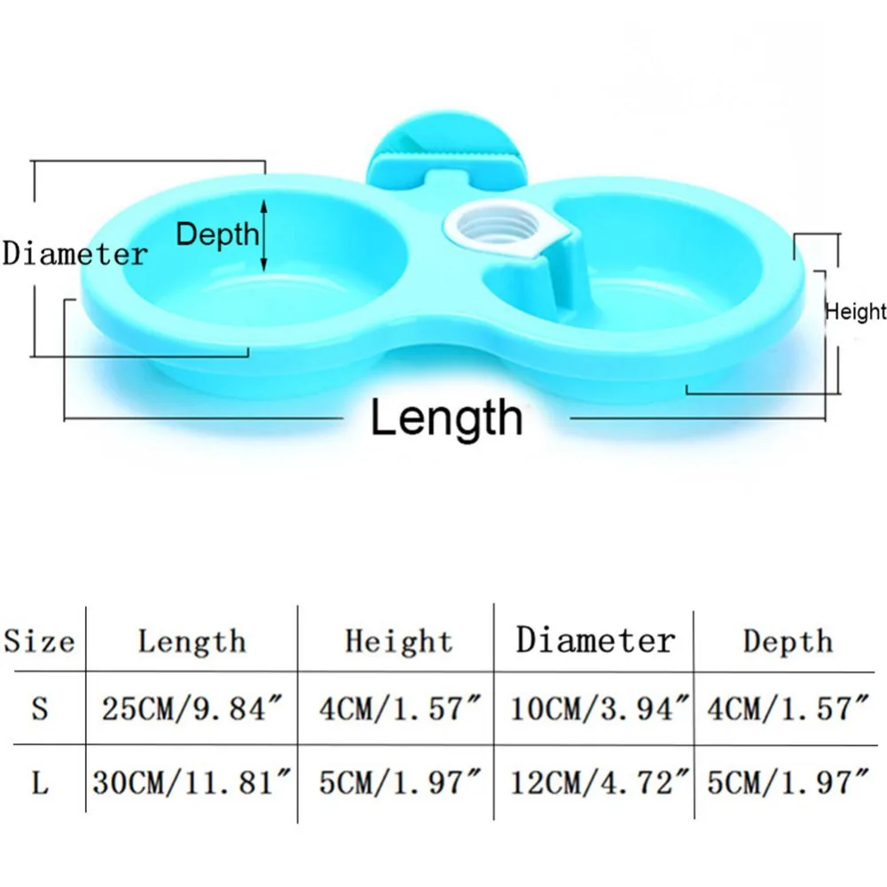 2019 Plastic Pet Dogs Cats Hanging Dish Bowls Feeder For Cage Feeding Watering Non-toxic Material Big Dog Bowl Water Dispenser | Дом и сад
