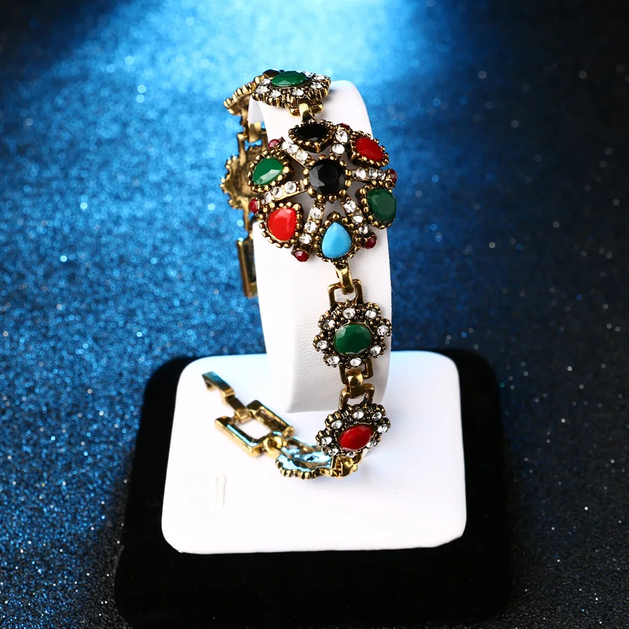 Женский винтажный Ювелирный Комплект роскошный комплект из 3 предметов цветной