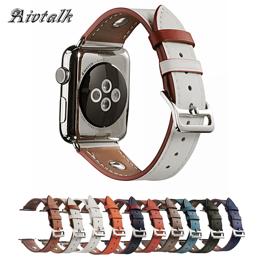 Aivtalk верхней часовой бренд аксессуары кожаный ремешок для Apple Watch группа 42 мм и