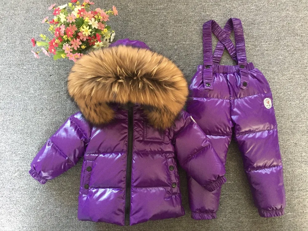 Зимние комплекты одежды для детей до-40 градусов черные блестящие зимние комбинезоны, пальто на утином пуху, комбинезоны, комплект одежды, теплые костюмы наивысшего качества