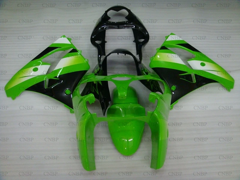 _ 2001 Обтекатели для Kawasaki Zx9r 2000 зеленые серебряные Пластиковые обтекатели