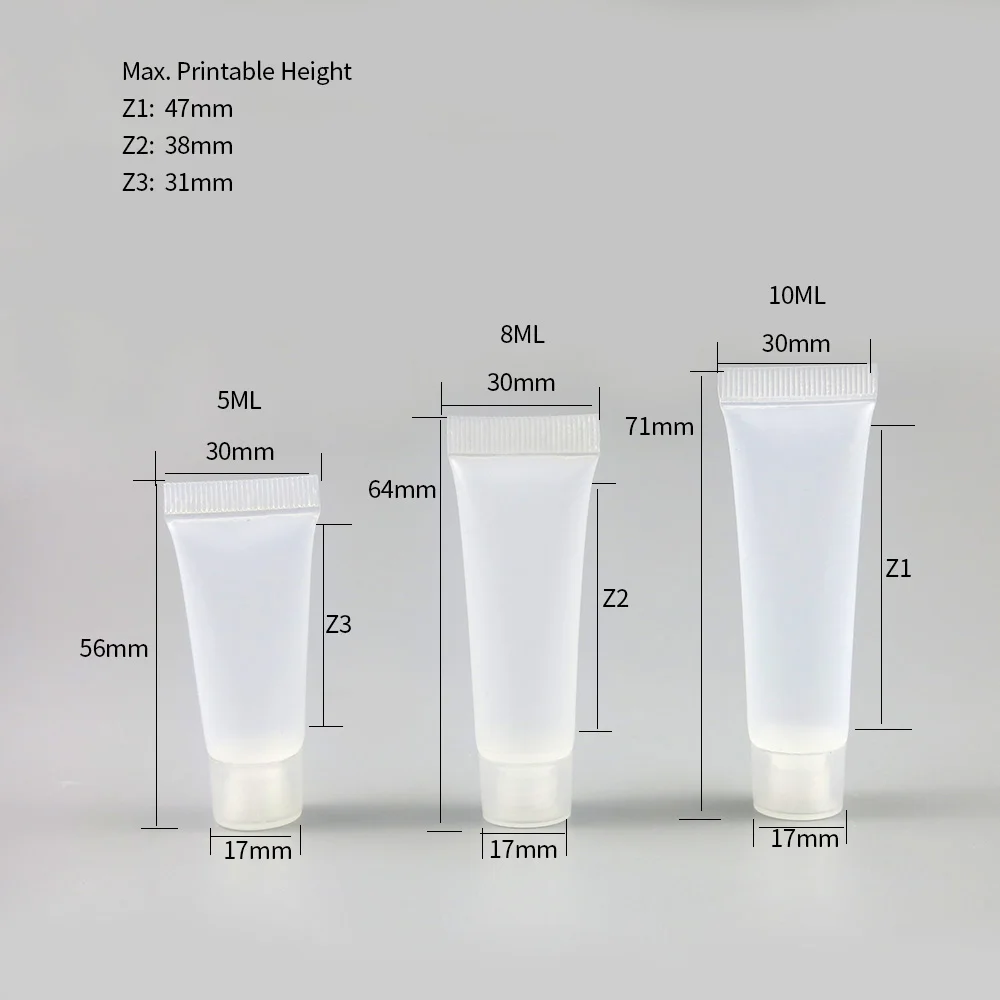 

100 x 5ml 10ml Clear Plastic PE Cream Tube Bottles Cosmetic Cream Lotion Hand Cream Tube Wash Soft Tube Packaging Container