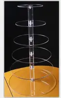 Exquisite clear acrylic cake tower/Details about Cupcake Stands Round Crystal Polymer 6 Tier Large Plate Size decoration