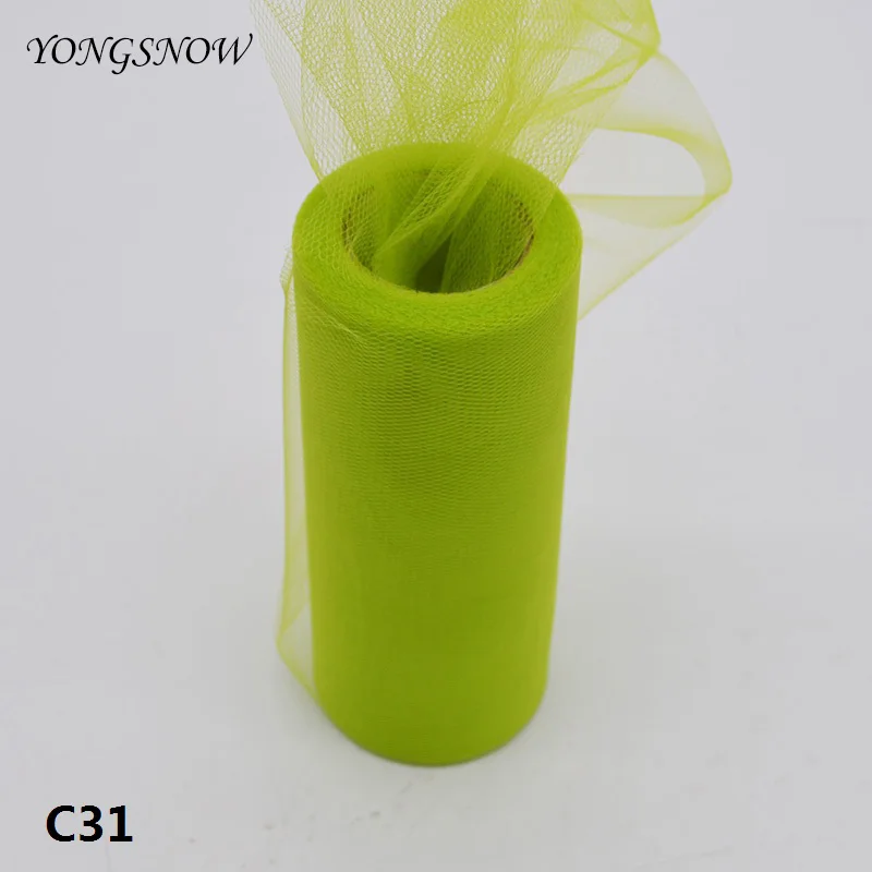 15cm C31 25 ярдов 15 см Тюль в рулонах для свадьбы украшение рулон ткани ремесло Тюлевая пачка платье DIY шелковые органза вечерние поставки - Цвет: 15cm C31