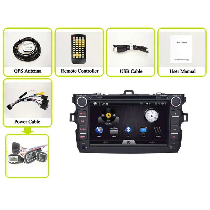 Qiming Start 8 дюймов 2 DIN в-dash DVD GPS плеер для Toyota Corolla 2008-2011 аудио стерео Радио с Bluetooth RDS