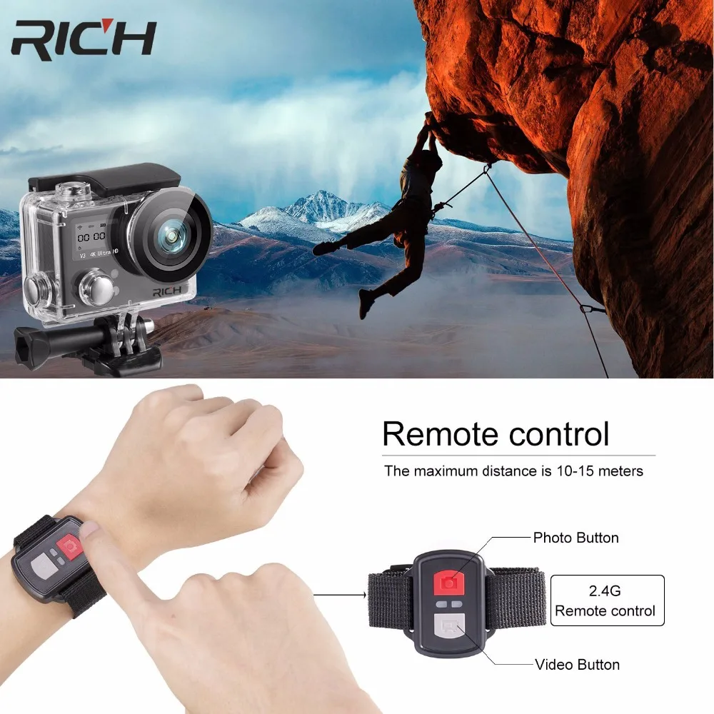 2018 Новинка S200DR 4K Экшн камера 2 0 двойной ЖК дисплей 16MP Спортивная WiFi 30 м