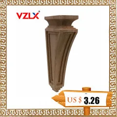 VZLX декоративные деревянные аппликации Intage Неокрашенная древесина резная угловая рамка с аппликацией для домашней мебели настенный Декор двери шкафа