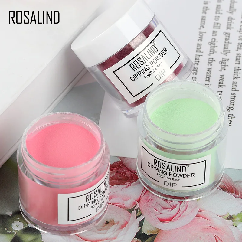 ROSALIND 10 г окунающий порошок для ногтей натуральный цвет голографический блеск