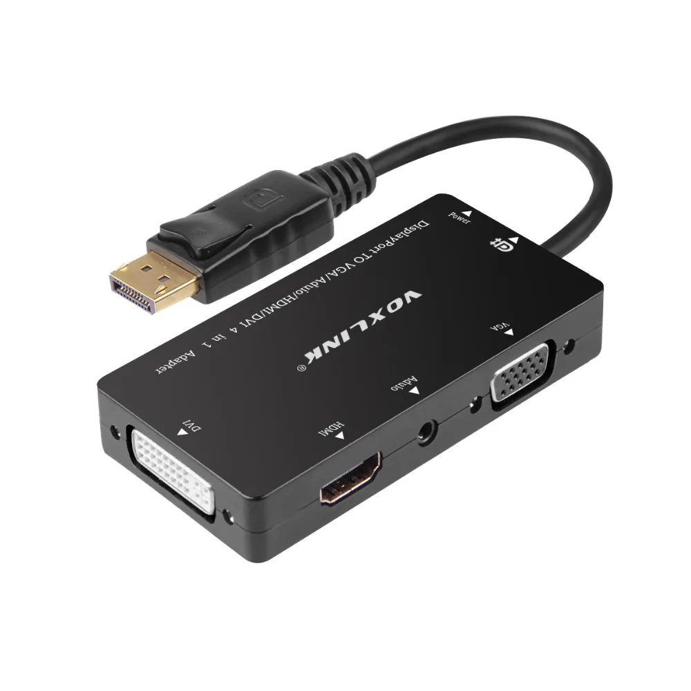 Voxlink1080p Дисплей Порты и разъёмы DP TO VGA/Aduio/HDMI/DVI конвертер Кабель-адаптер 4 в 1 разъем
