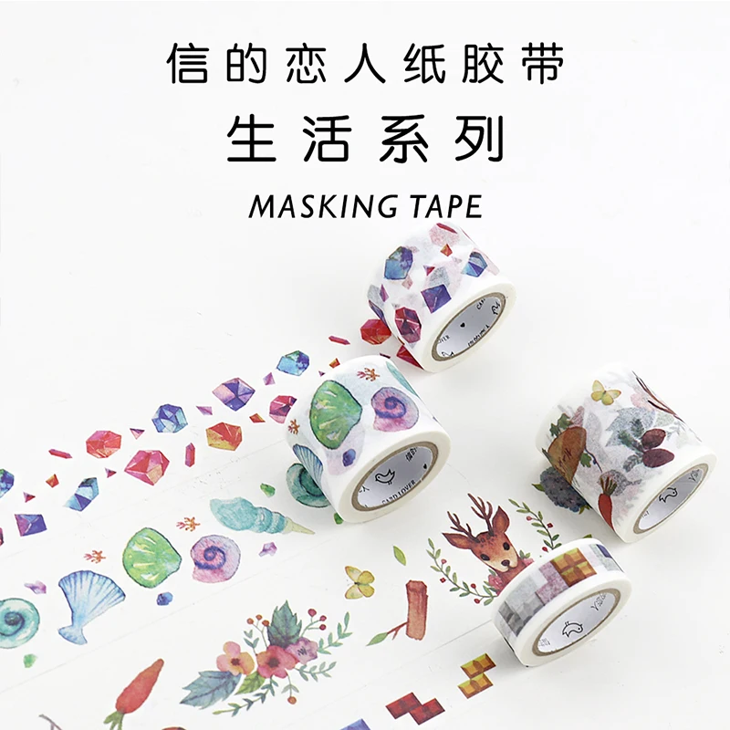 1 Roll Tetris Shells Cute Japanese Washi Tape Kawaii DIY Decorative Adhesive Scrapbooking Masking Sticker Photo DIY|japanese washi tape|washi tape