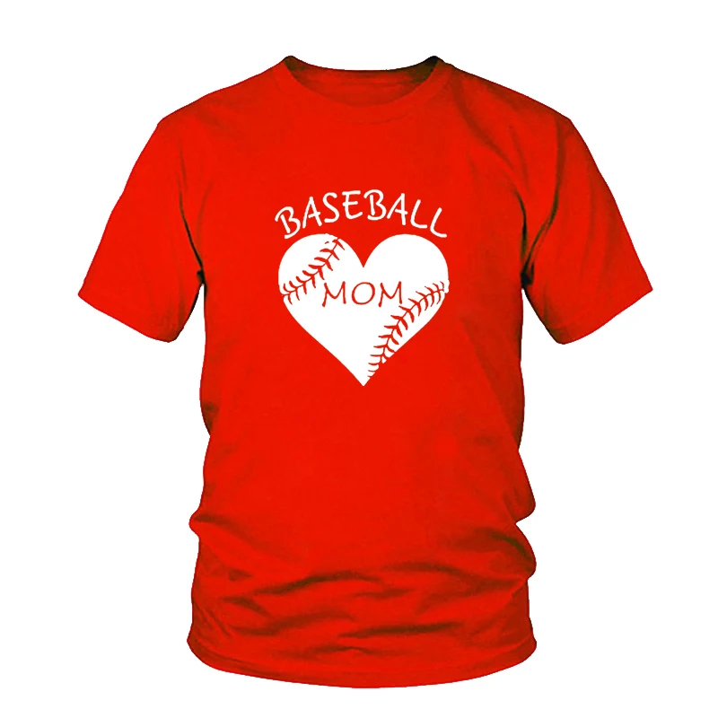 Модная весенняя женская футболка 2018 с коротким рукавом бейсбольная мама принтом