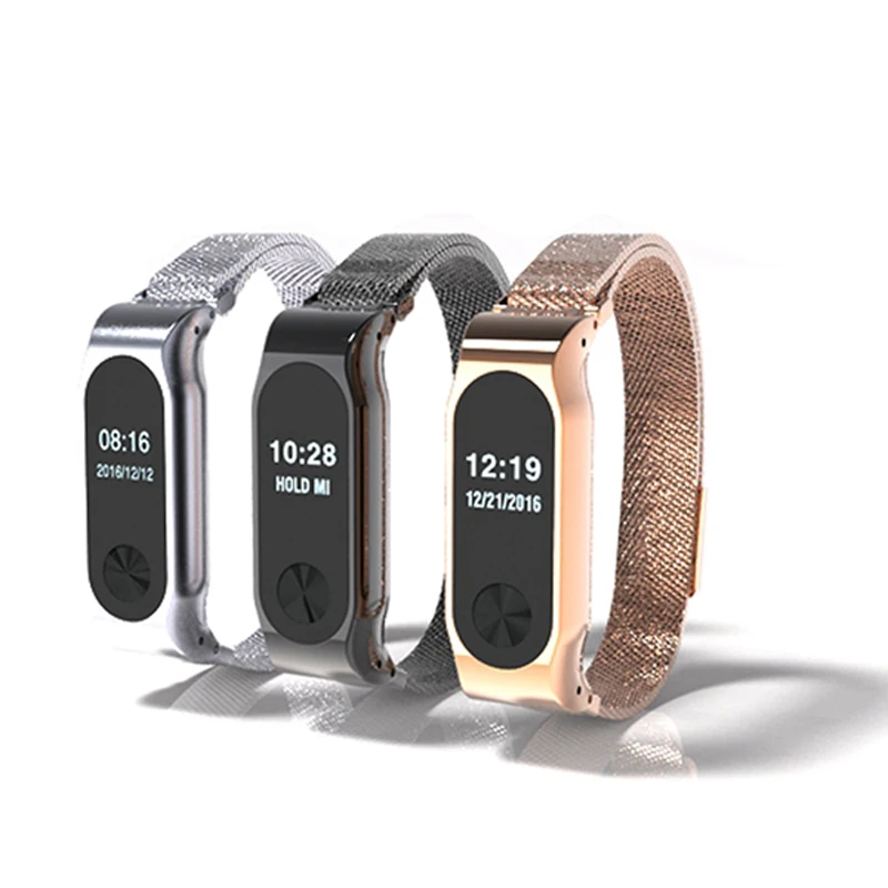 Металлический ремешок Ollivan для Xiaomi mi Band 2 3 4, ремешок для браслета из нержавеющей стали, магнитный браслет mi Band 2 Band 3 Band 4, аксессуары для замены