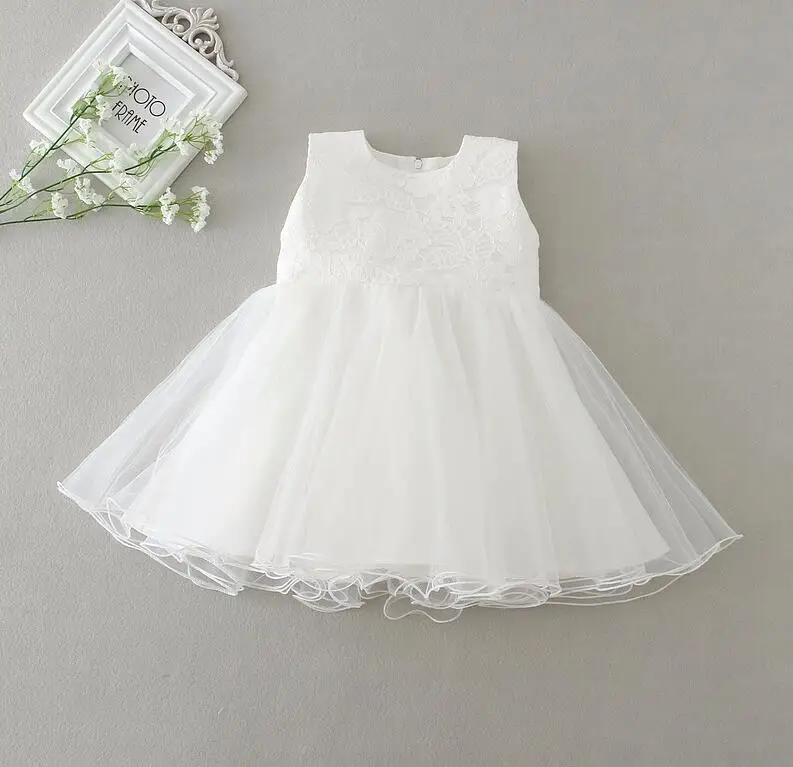 Новинка 2017 белые платья для крещения и маленьких девочек платье на 1-летний день