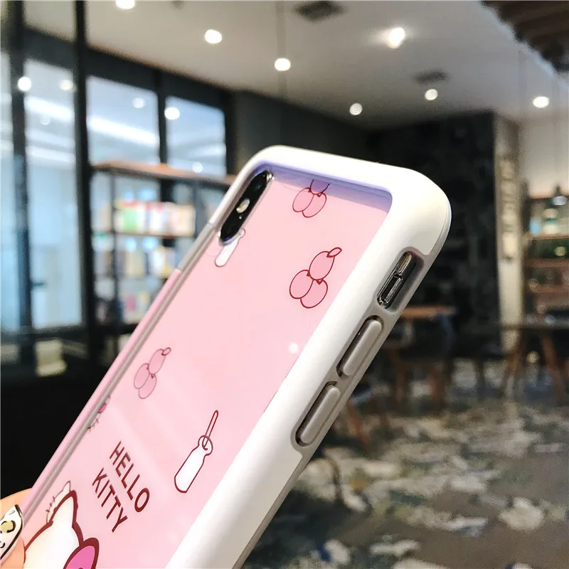 Для iPhone XS max пленка для экрана из закаленного стекла(передняя и задняя)+ мягкий бампер рамка для iPhone X XR мультфильм стекло flim
