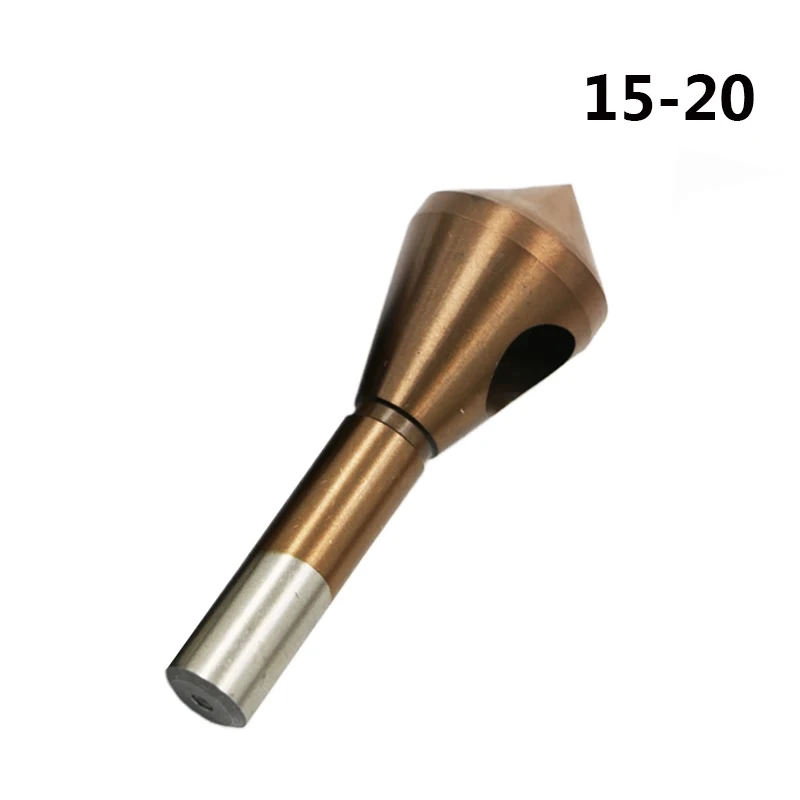 Brown 15 20 QSTEXPRESS HSS CO M35 Countersink Deburring Drill Bit Metal Taper Stainless Steel Hole Saw Cutter Chamfering Power Drill Tool - Цвет: Brown 15 20