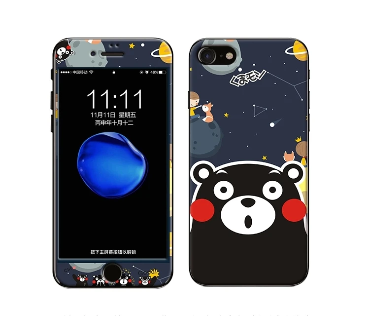 Защитный чехол для экрана для iPhone 5S, 6, 6 S, 7, 7, 8 Plus, переднее закаленное стекло, мембрана и задняя часть из ТПУ, цветной рисунок, чехол