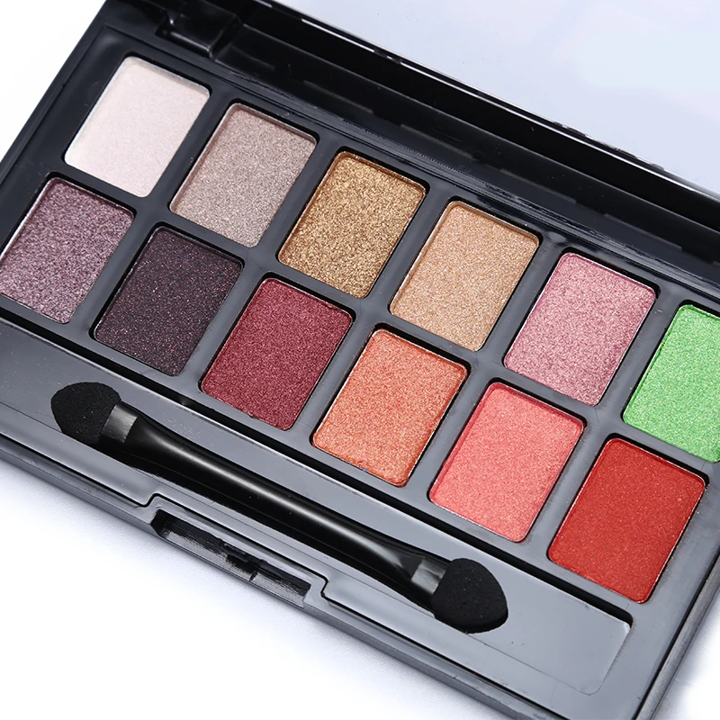 Ucanbe 12 цветов Pro Nude Earth color макияж тени для век Палитра с кистью дымчатые тени для век мерцающие матовые минеральные Водонепроницаемые Наборы