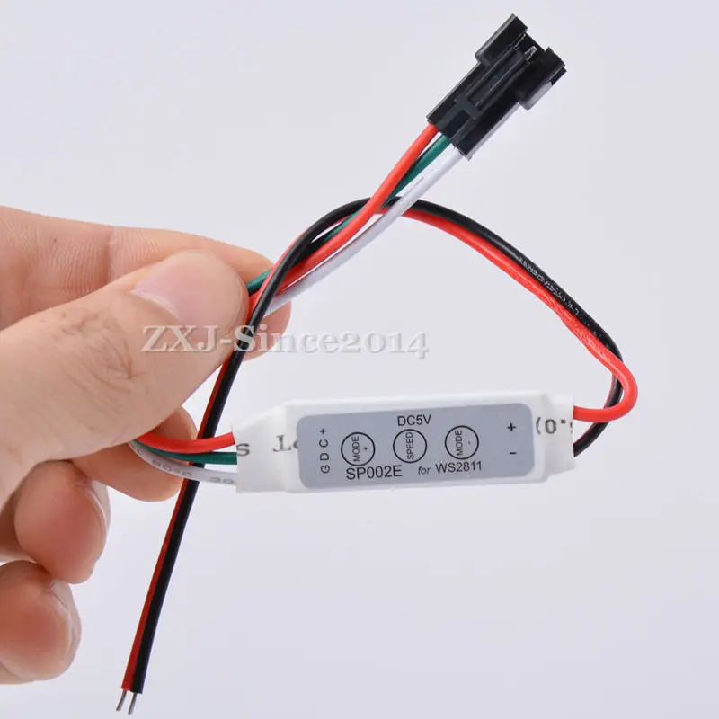 Fast shipping SP002E MINI 3key 5V/12V LED RGB Controller For WS2811 WS2812 UCS1903 Strip Module light red black wire input | Лампы и