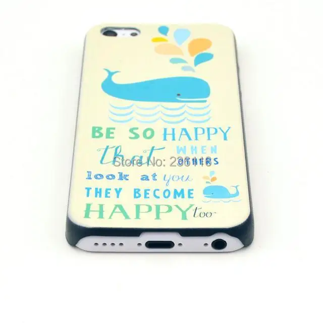 Dolphin and Letter Pettem Hard Phone Case Cover for Apple iPhone 5C Shell |