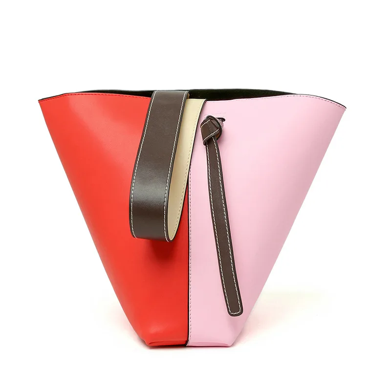 red with pink Роскошные сумки, женские сумки, дизайнерские брендовые знаменитые сумки через плечо, женская сумка-тоут из натуральной кожи с кошельками и сумочками WYQ074 - Цвет: red with pink