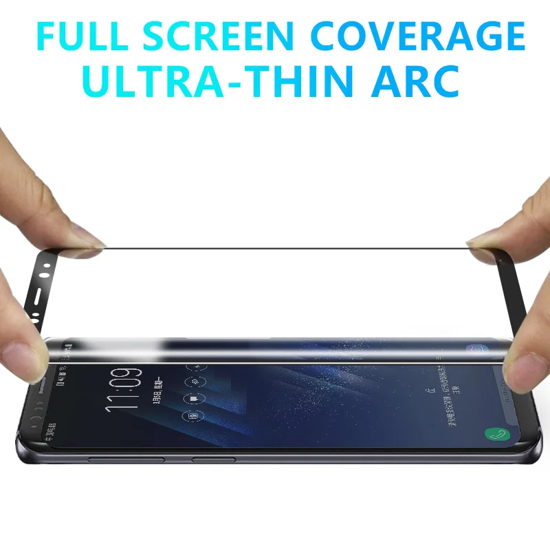 Защитная пленка для экрана Auckly Tempred 6D изогнутая круглая samsung Galaxy S8/S9/S8 Plus/S9