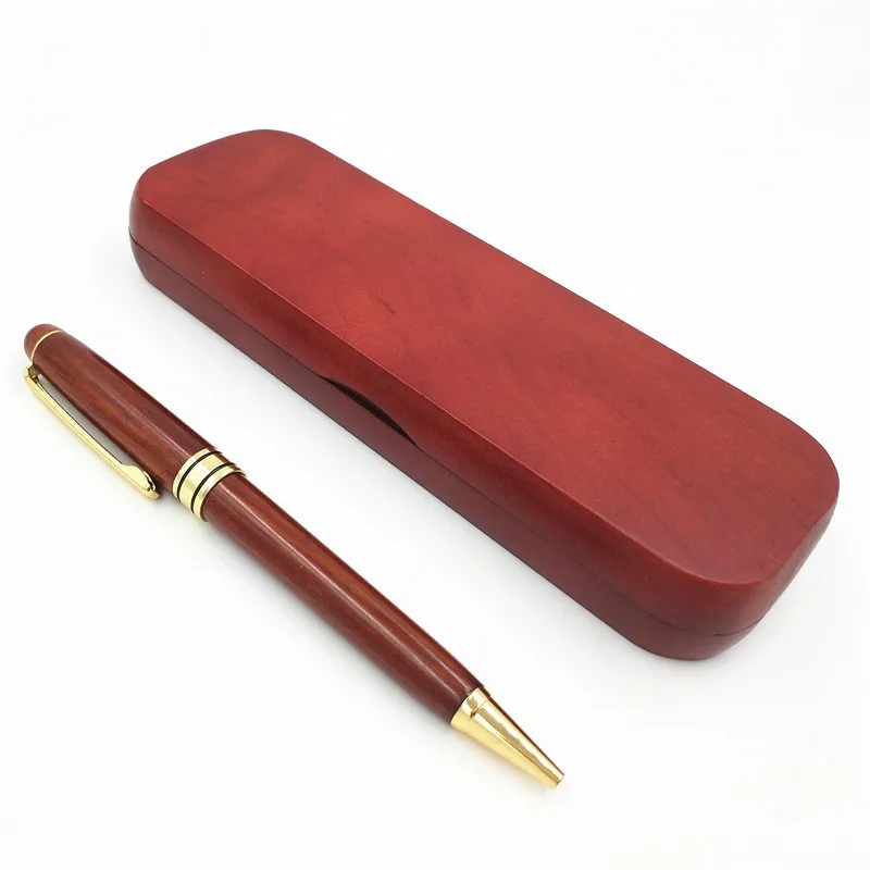 

Wood Gift Ball Pen Set Mahogany Business Present Pen with Box Wholesale Send Teachers Send Students