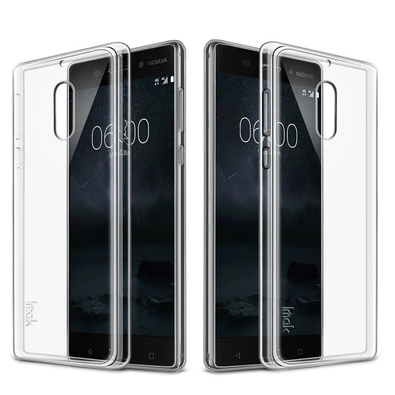 IMAK Ультра Тонкий Мягкие TPU Чехол Для Nokia 6 Прозрачная Задняя Кожного покрова для