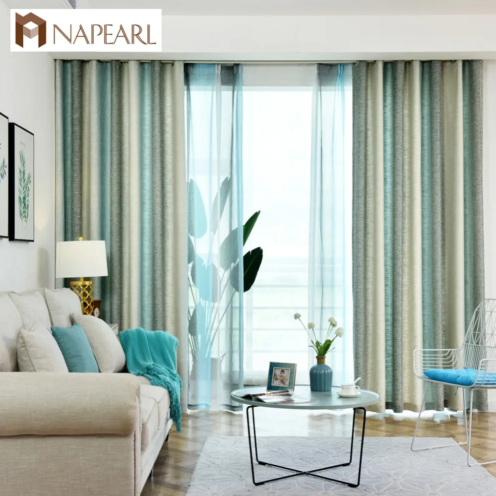 NAPEARL, цветная полосатая линия, занавески для спальни, полиэфирная ткань, затенение, каплевидные занавески, высокое качество, Классические сшитые панели