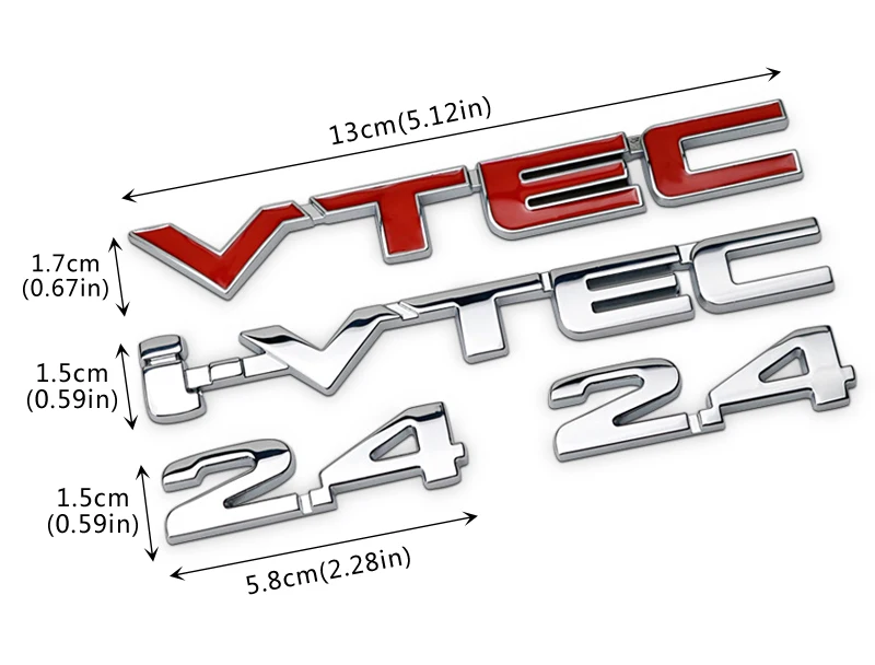 Для 2,4 VTEC металлическая наклейка значок для Honda Accord Civic Odyssey Jade City Fit Jazz CRV Elysion Pilot прочная Автомобильная эмблема наклейка