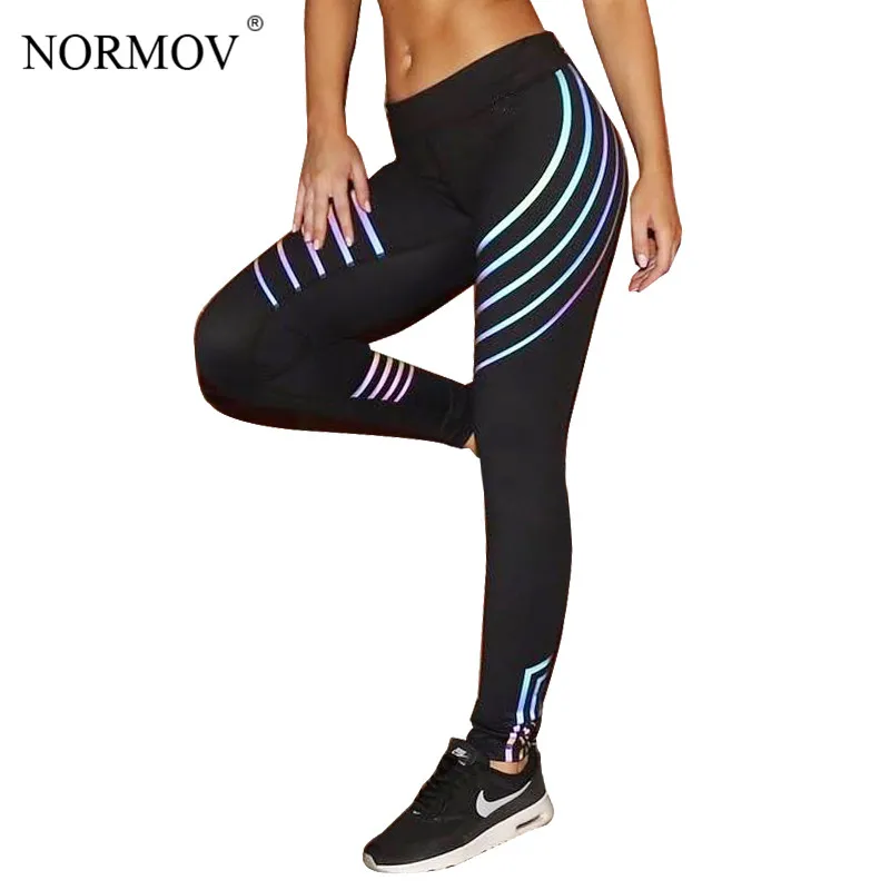 NORMOV пуш-ап леггинсы для фитнесс Activewear с высокой талией черные брюки женщин 2 Цвета