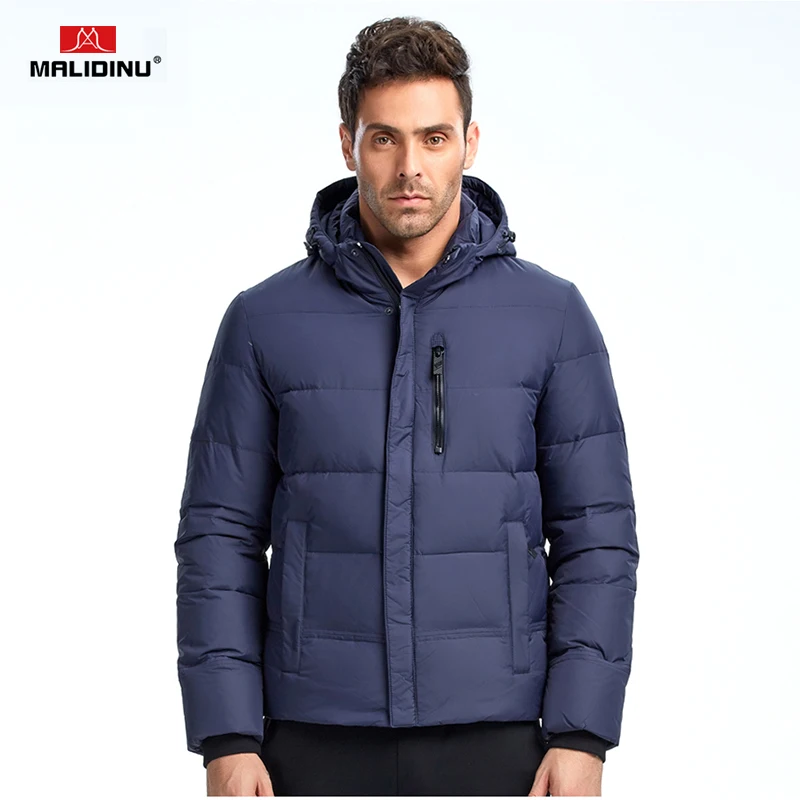 MALIDINU 2022 Men Down Jacket Winter Down Coat Brand Thick Warm Jacket Men Winter Down Parka Detachable Hood Big Size Outwear