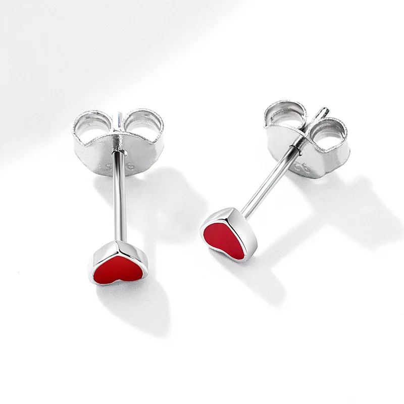 Женские серьги-гвоздики из серебра 100% пробы с эмалью | Украшения и аксессуары