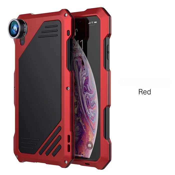 Red Водонепроницаемый ударопрочный грязеотталкивающий чехол для iPhone Xs Max XR X 8 7 6 6S Plus 5 5S SE чехол Корпус+ объектив камеры - Цвет: Red