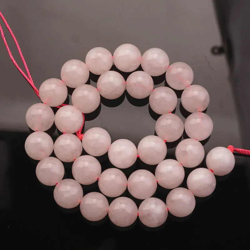 Natural Rose Quartz Stone Round Loose Bead Pink Crystal Semi-precious For Jewelry Making DIY Bracelet Necklace 3mm-12 mm HK065 | Украшения