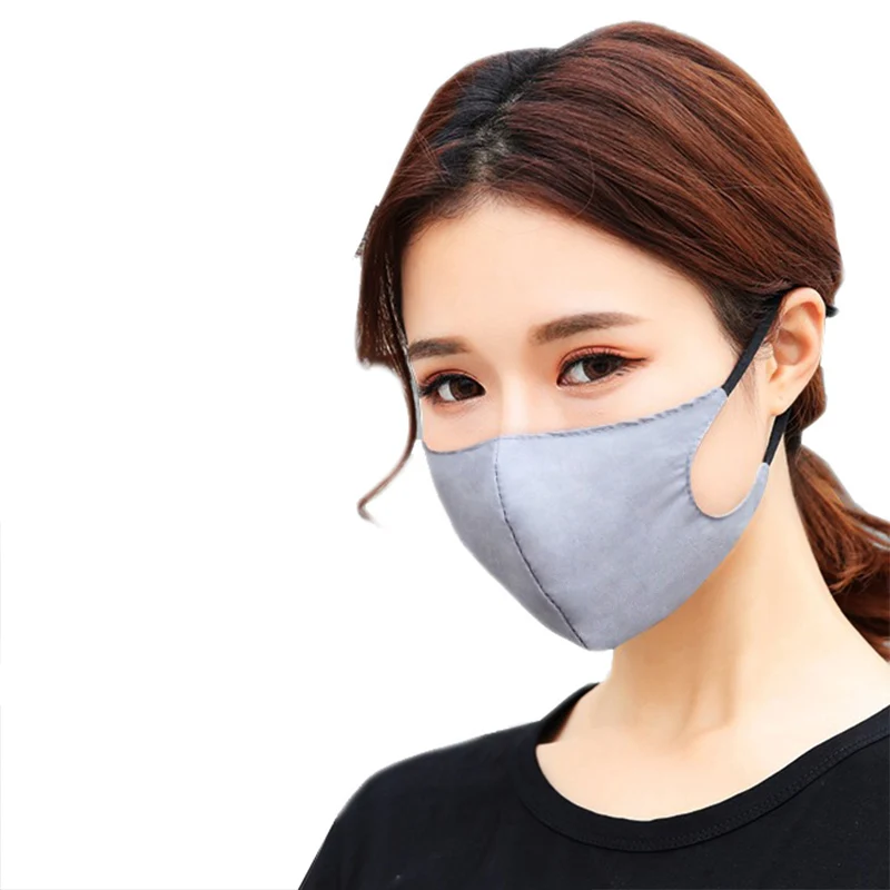 Women Gray 1 шт 3D Мужская черная маска для рта Пылезащитная моющаяся многоразовая дышащая анти-Туманная Пылезащитная маска для аллергии/путешествий/велоспорта - Цвет: Women Gray