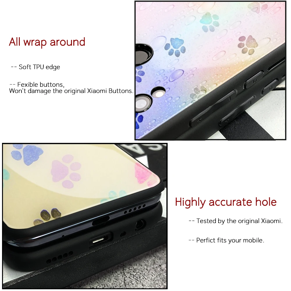 FinderCase для крышка xiaomi mi x 2 следы лап Жесткий задней панели из закаленного Стекло