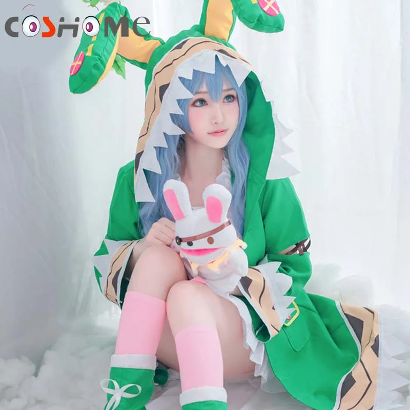 Coshome Date Live Yoshino Косплей костюмы W зеленое женское пальто с капюшоном для девочек