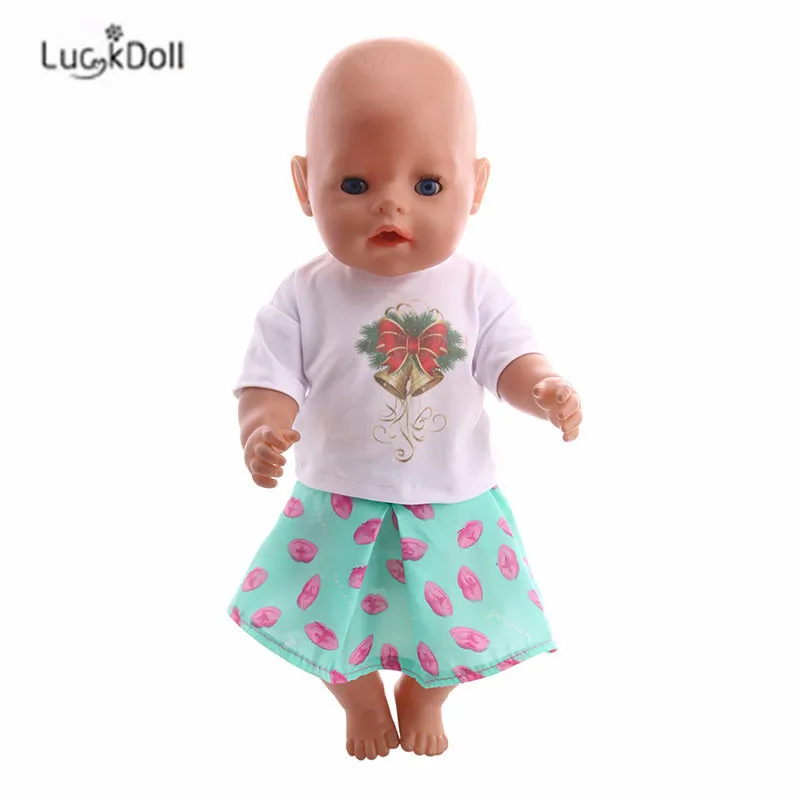 LUCKDOLL летняя новая модная рубашка с принтом юбка набор для 18 &quotамериканские куклы