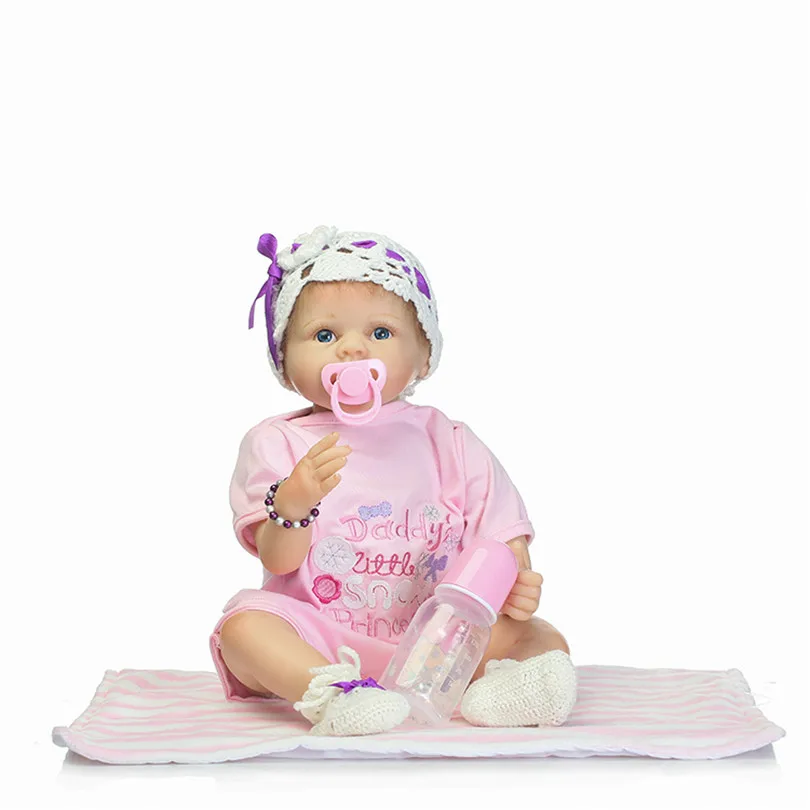 Детские куклы с большими синими глазами подарки для принцессы розовой одеждой