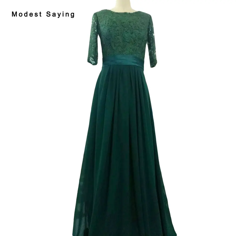 Женское платье с О образным вырезом кружевное вечернее рукавом 3/4 2019|lace evening