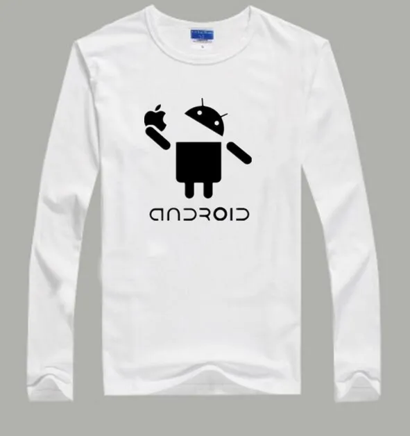 2017 творческая Android детская одежда футболка для мальчиков 100% хлопок Длинные