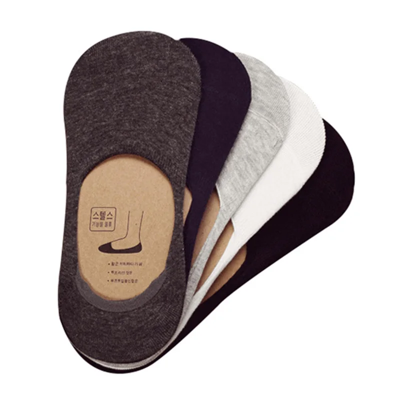 5 Pairs/lot Mens Socks Cotton Casual Solid Color Boat Summer Autumn Style Businness Thin Anti-beriberi Male Sock Slippers | Мужская