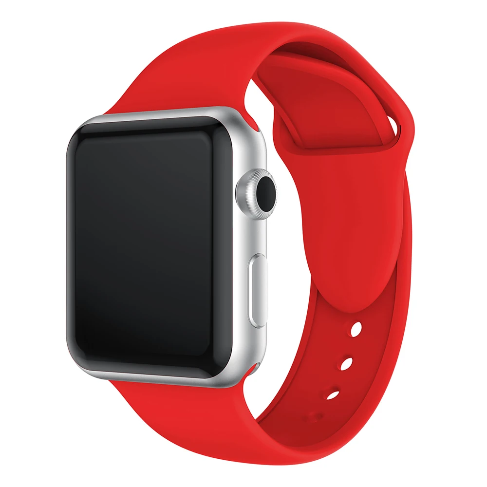 Цветной мягкий силиконовый ремешок для iWatch, сменный ремешок для часов Apple серии 1, 2, 3, 4, ремешок для часов 38 мм, 42 мм, 40 мм, 44 мм