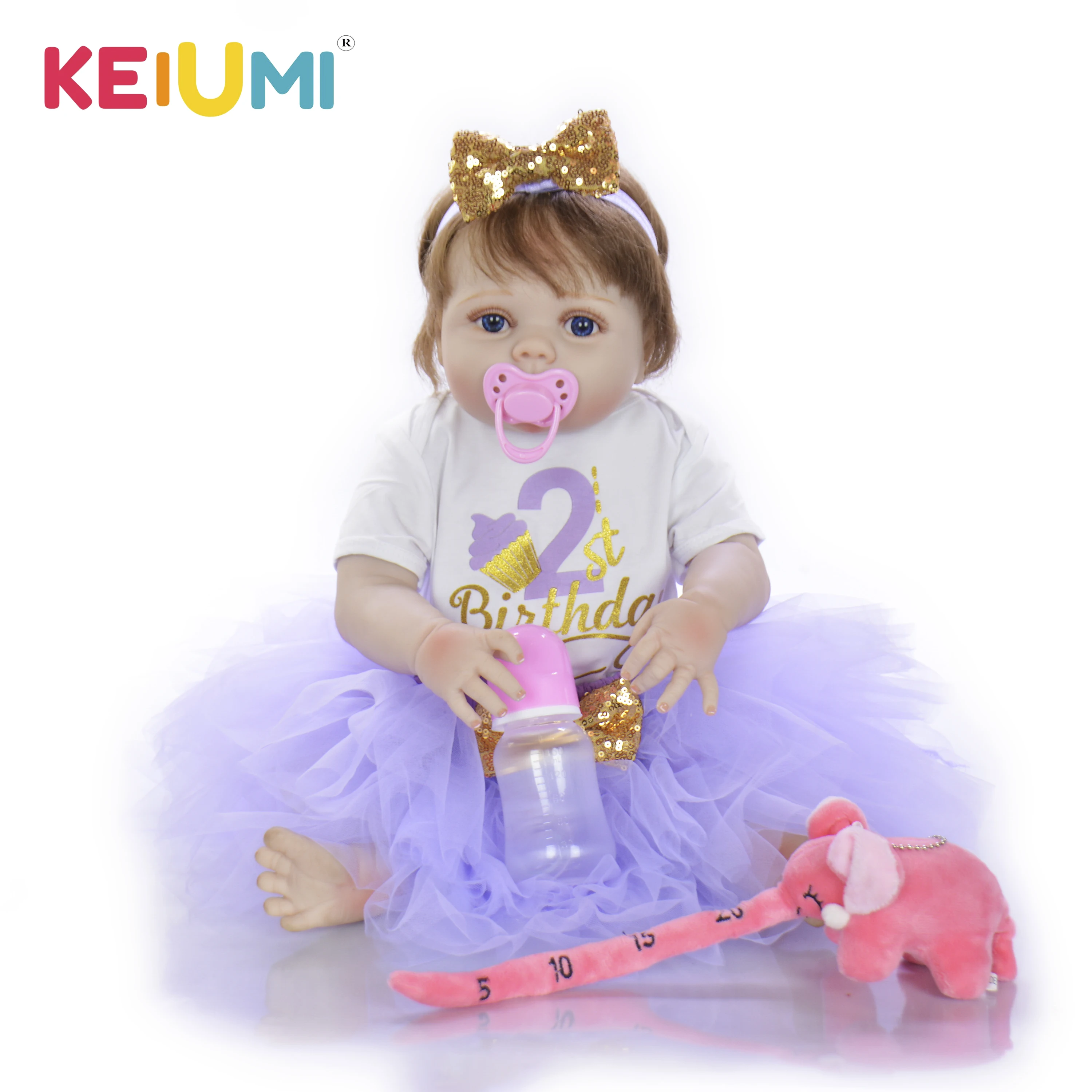 KEIUMI Полный Силиконовые Винил 23 'ཱུ см Мода возрожденная менина детские игрушки