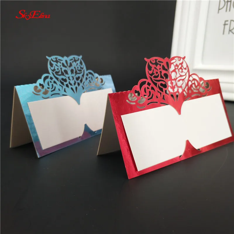 100 шт. Лазерная вырезка визитной карточки для свадьбы празднования дня рождения