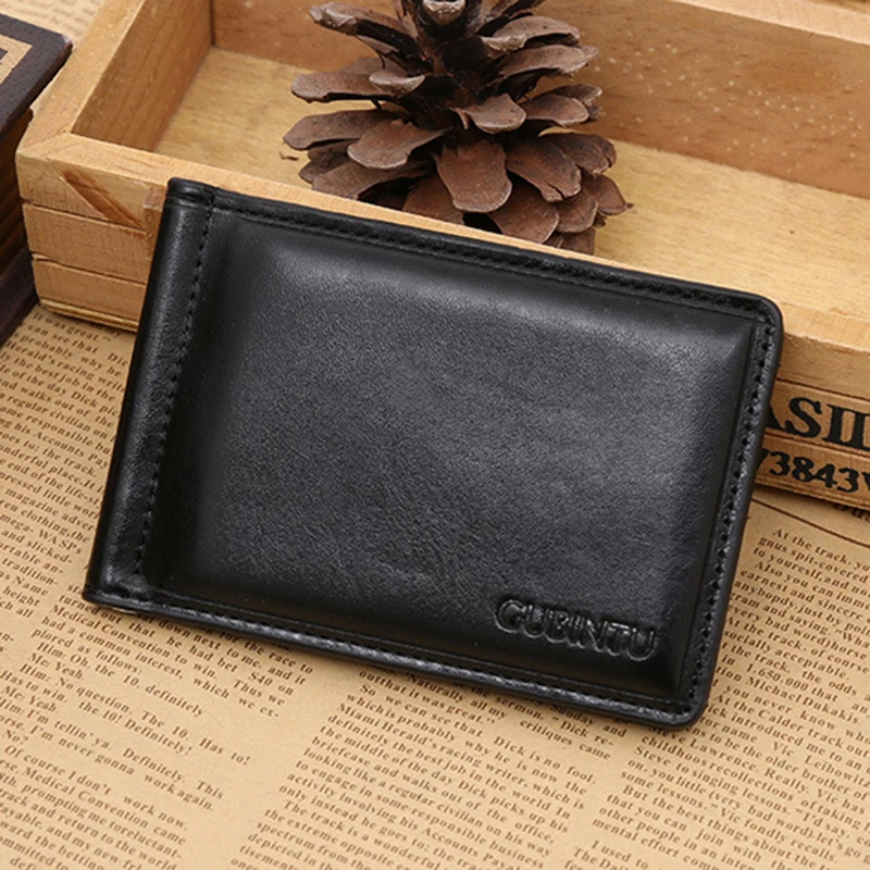 Высококачественный кожаный кошелек с зажимом для денег зажим монет держатель