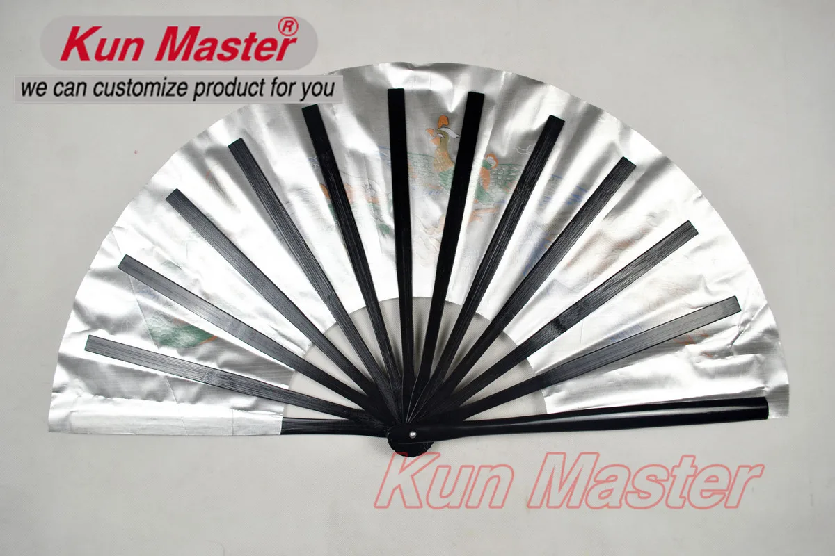 Серебряный чехол Kun Master 34 см с бамбуковым китайским кунг-фу тайчи фанатом