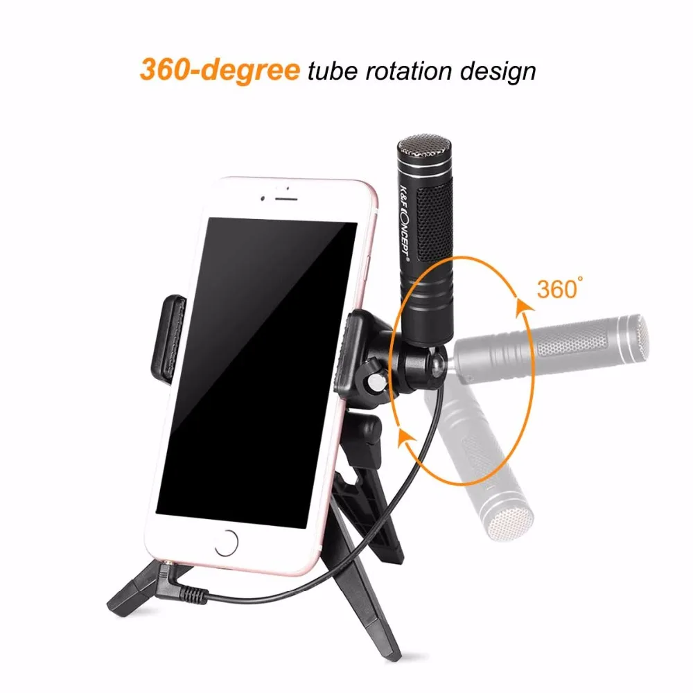 K & F концепция микрофон Микрофон конденсаторный для Iphone Android smardphones телефон